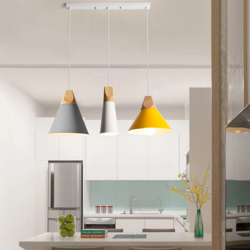 Современные подвесные светильники с 3 железными головками креативная простота