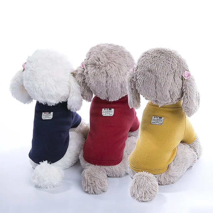 Уютная домашняя собака одежда для маленьких собак осенний Однотонный свитер со