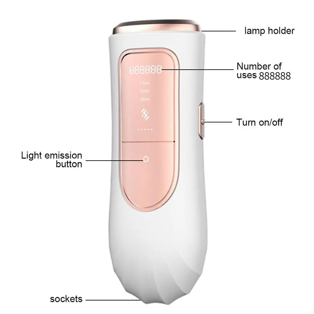 

Hair Removal Device Permanent Removal Laser Machine 880000 Flashes Painless Facial Body hair remover epilador for women