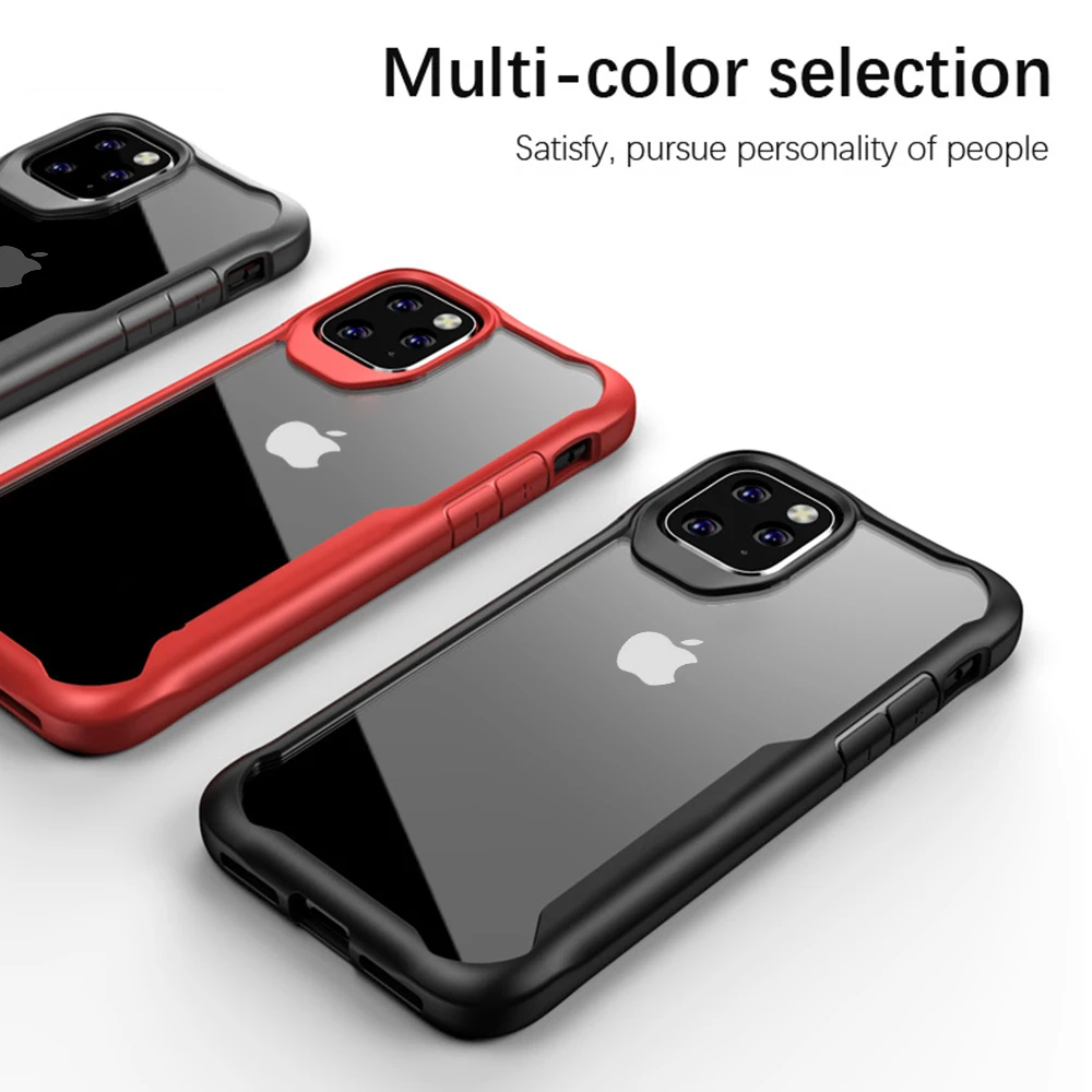 LAPOPNUT прозрачный мягкий бампер жесткий чехол для IPhone SE 2020 11 Pro Max Xs Xr X 8 7 Plus 6s 6