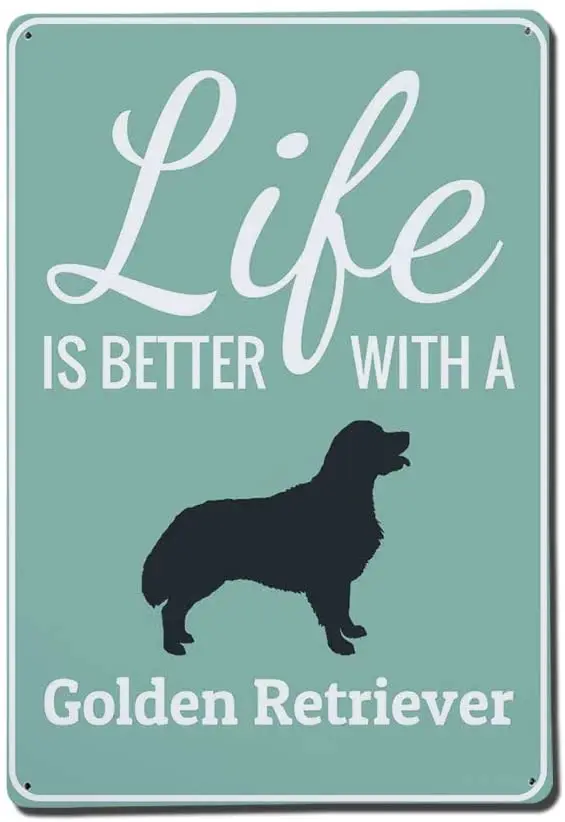

Lplpol Retro Tin Signs Like is Better with A Golden Retriever Metal Signs Wall Decor 8" x 12"