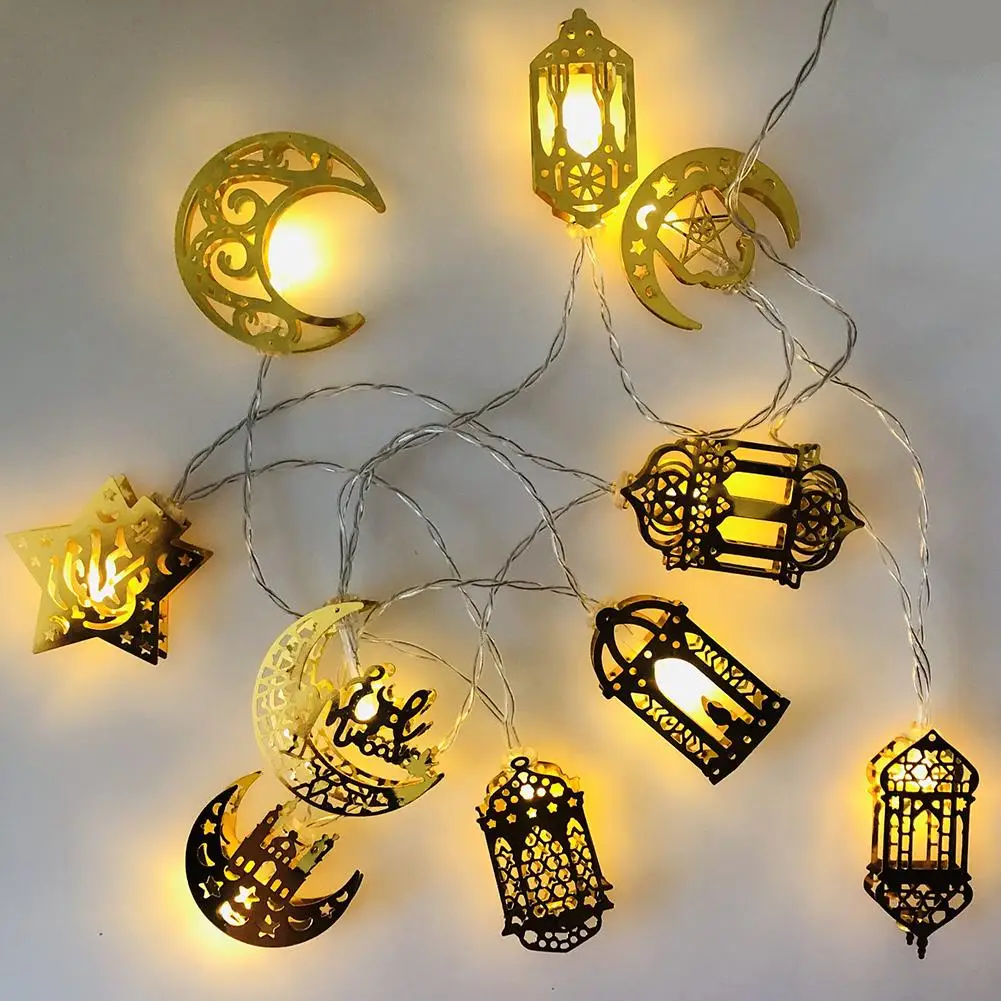 

Muslim Ramadan String Lights Star Moon Shape Lights For Eid Festival Christmas Bedroom Garden Decoration