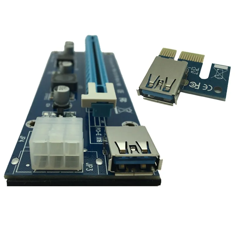 10 шт./лот модернизированная PCI-E 1X до 16X Экспресс Райзер-карта PCI Extender 60 см USB3.0