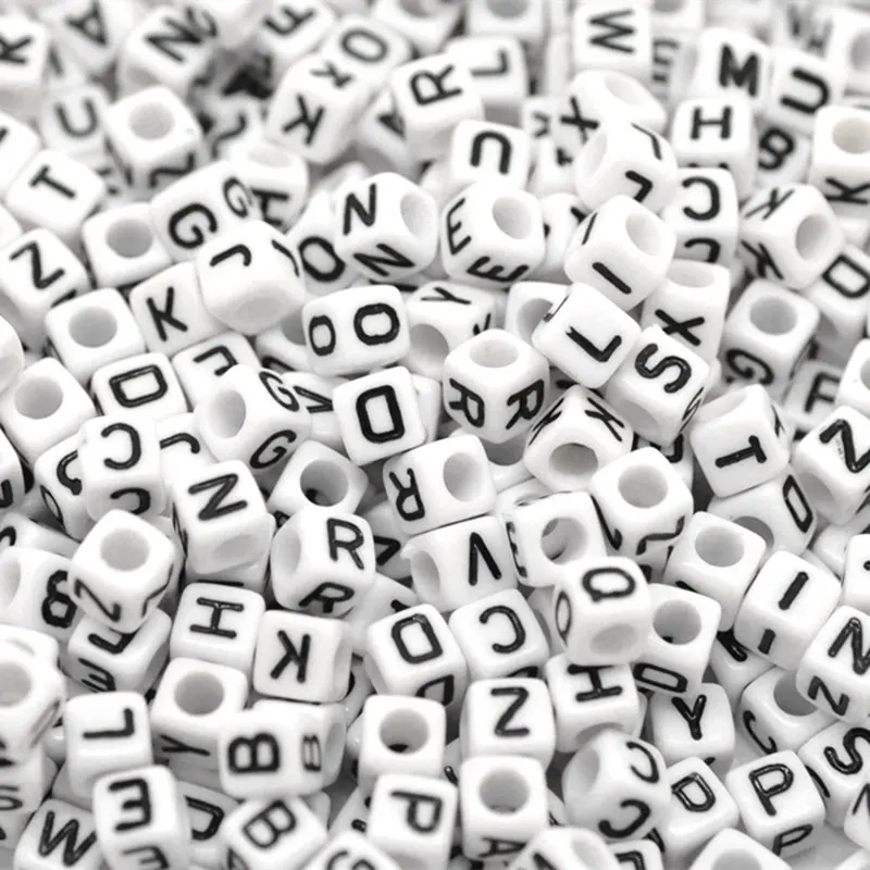 Бусины-разделители с буквами алфавита акриловые для бижутерии сделай сам