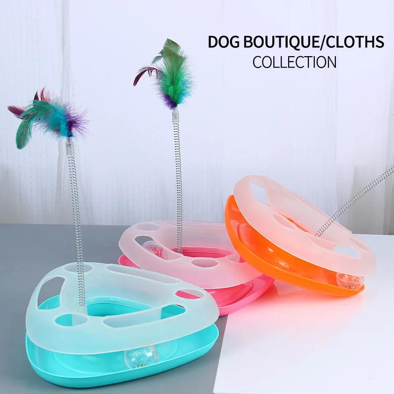 Кошачий игровой диск забавный кот поворотный стол весенние звуковые игрушки