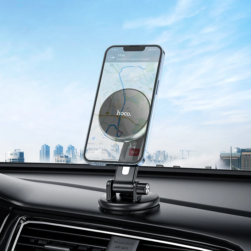 Автомобильный магнитный держатель HOCO для телефона на лобовое стекло с поворотом