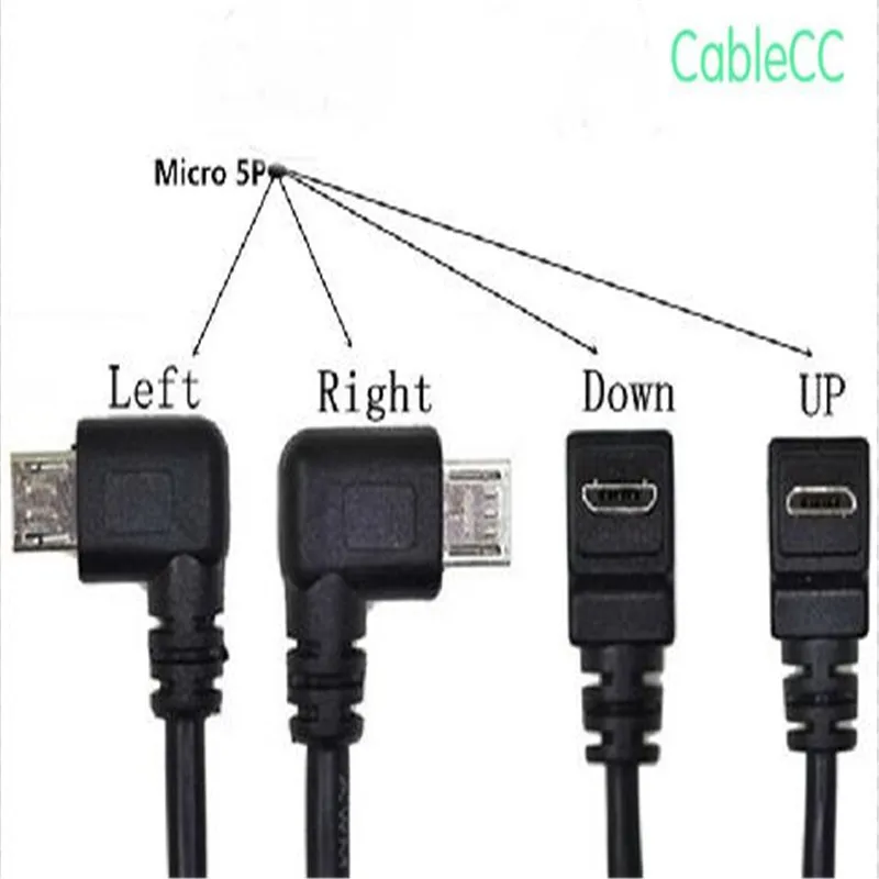 USB 2 0 Micro Male 90 Градусов Вниз Вверх влево вправо угловой для Mini 5pin разъем OTG