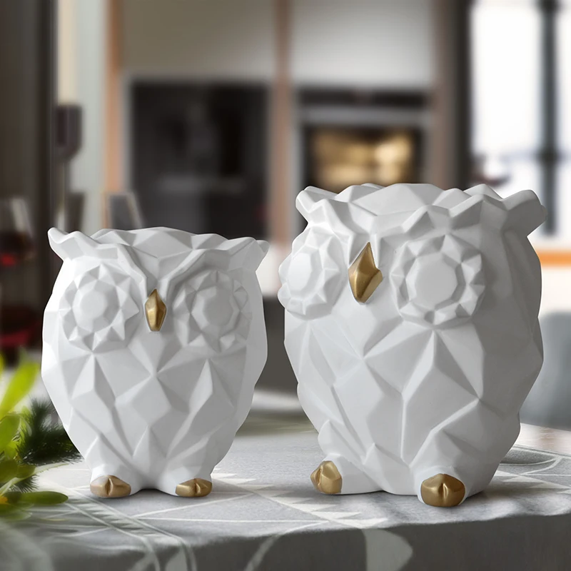 

Resin figurine for gift cute Owls Animal Statues home decoration for home fairy Garden Kid's room craft toy statues home decor