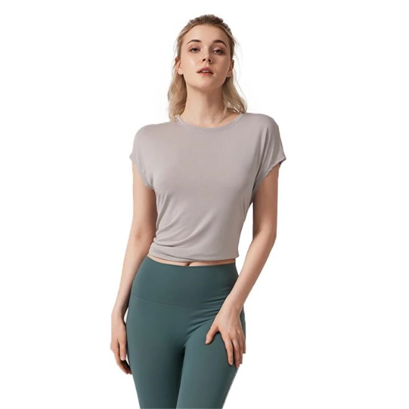 Футболка женская спортивная с коротким рукавом пикантная Свободная рубашка для