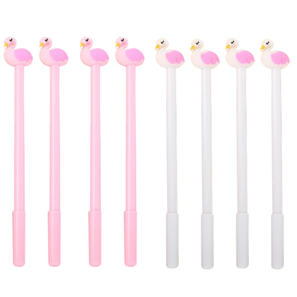 

500 Pcs Cute Cartoon Flamingo Creative Small Fresh Swan Signature Gel Pen For Writing Students Kids Home Office School Supplies