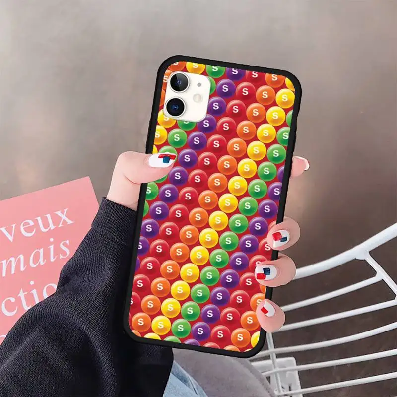 

Skittles Sweet Sour Fruit Candies Phone Case for iPhone 11 12 pro XS MAX 8 7 6 6S Plus X 5S SE 2020 XR mini
