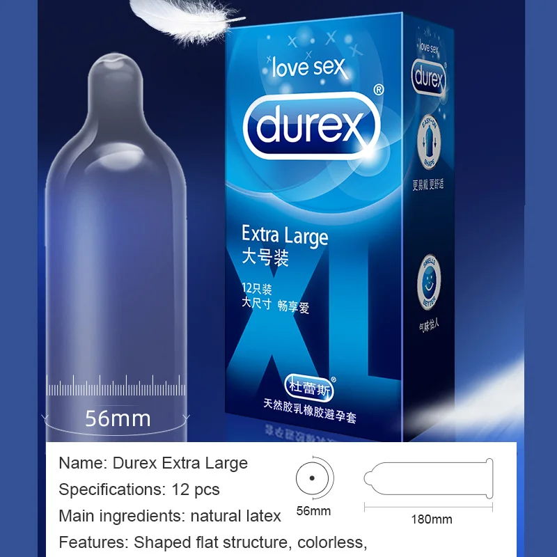 Ультратонкие презервативы Durex из натурального латекса размер XXL|Презервативы| |