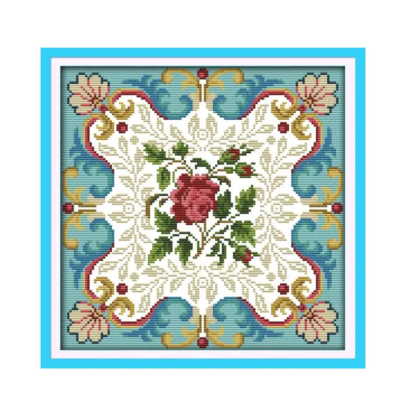 Набор для вышивки крестиком в виде сердца розы 14 CT ткань с принтом вышивка на