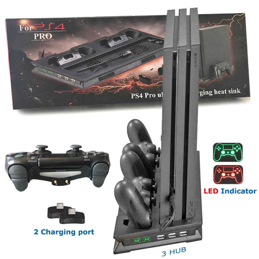 Вертикальное зарядное устройство для PS4 PRO док-станция кулер PS 4 Play Station джойстик