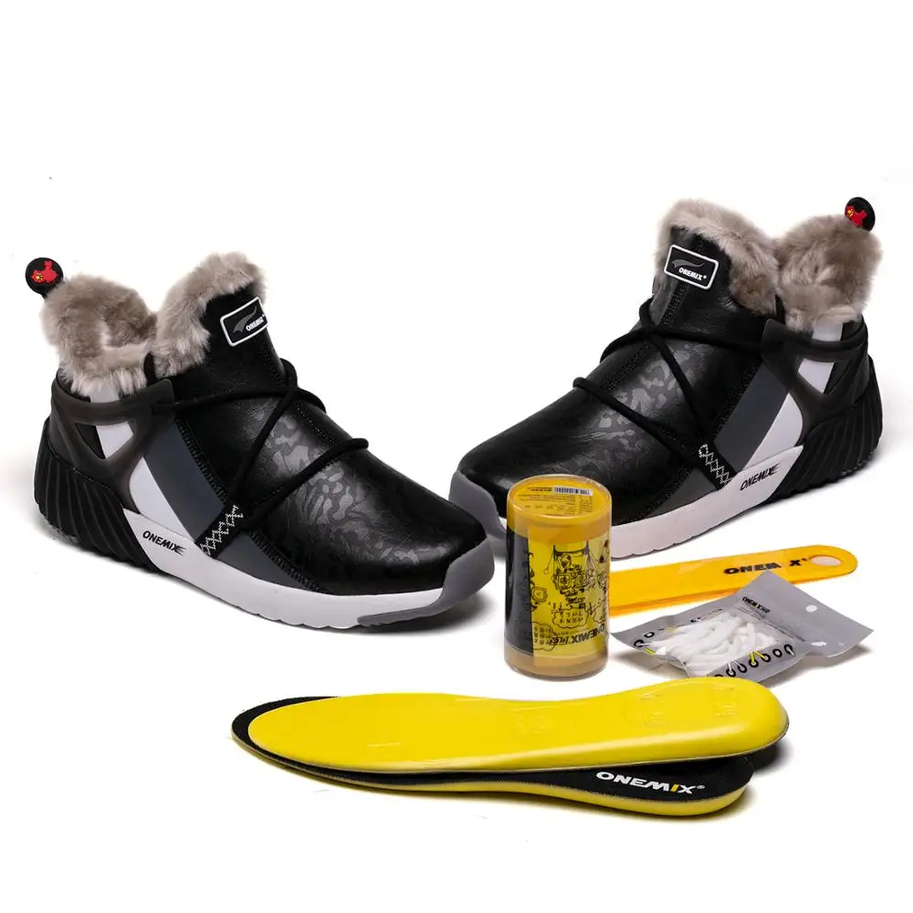ONEMIX Men Hiking Shoes Winter Snow Boots Keep Warm Anti Slip Waterproof Outdoor Treking Shoes Mountain Shoes Trekking Sneakers