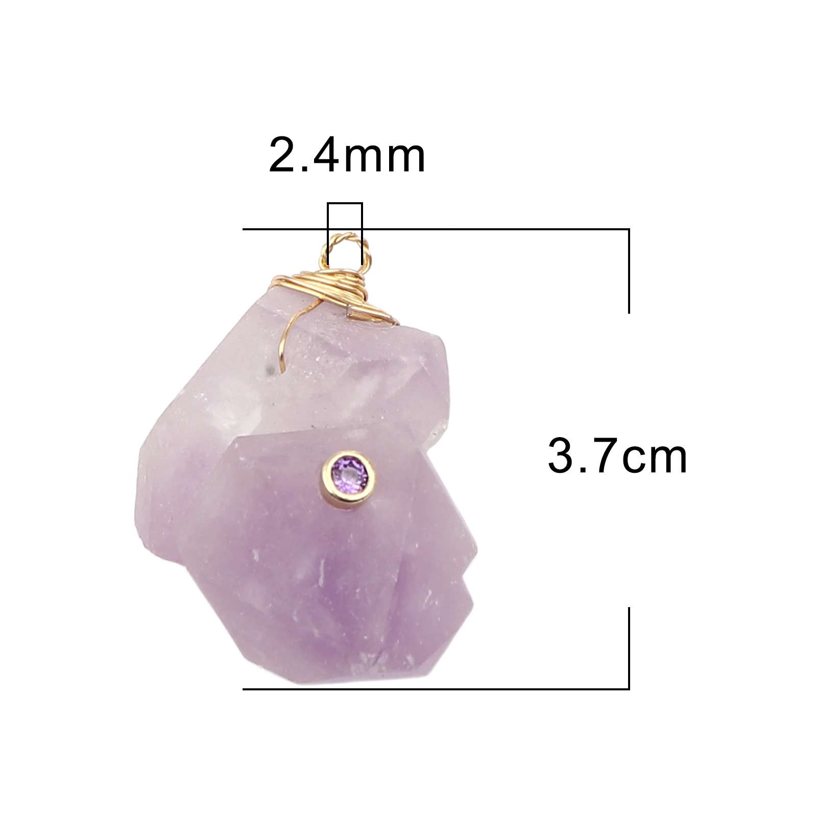 (Класс A) Подвески из меди и аметиста (натуральные) Позолоченные нестандартные