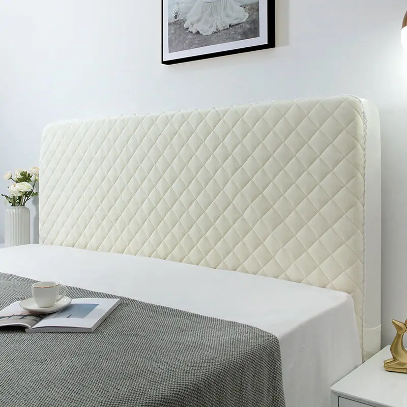 

Modern All-inclusive Plush Quilted Head Cover Winter Soft Warm Universal Headboard Lace Edge Bed Back Dust Protector 240x70cm
