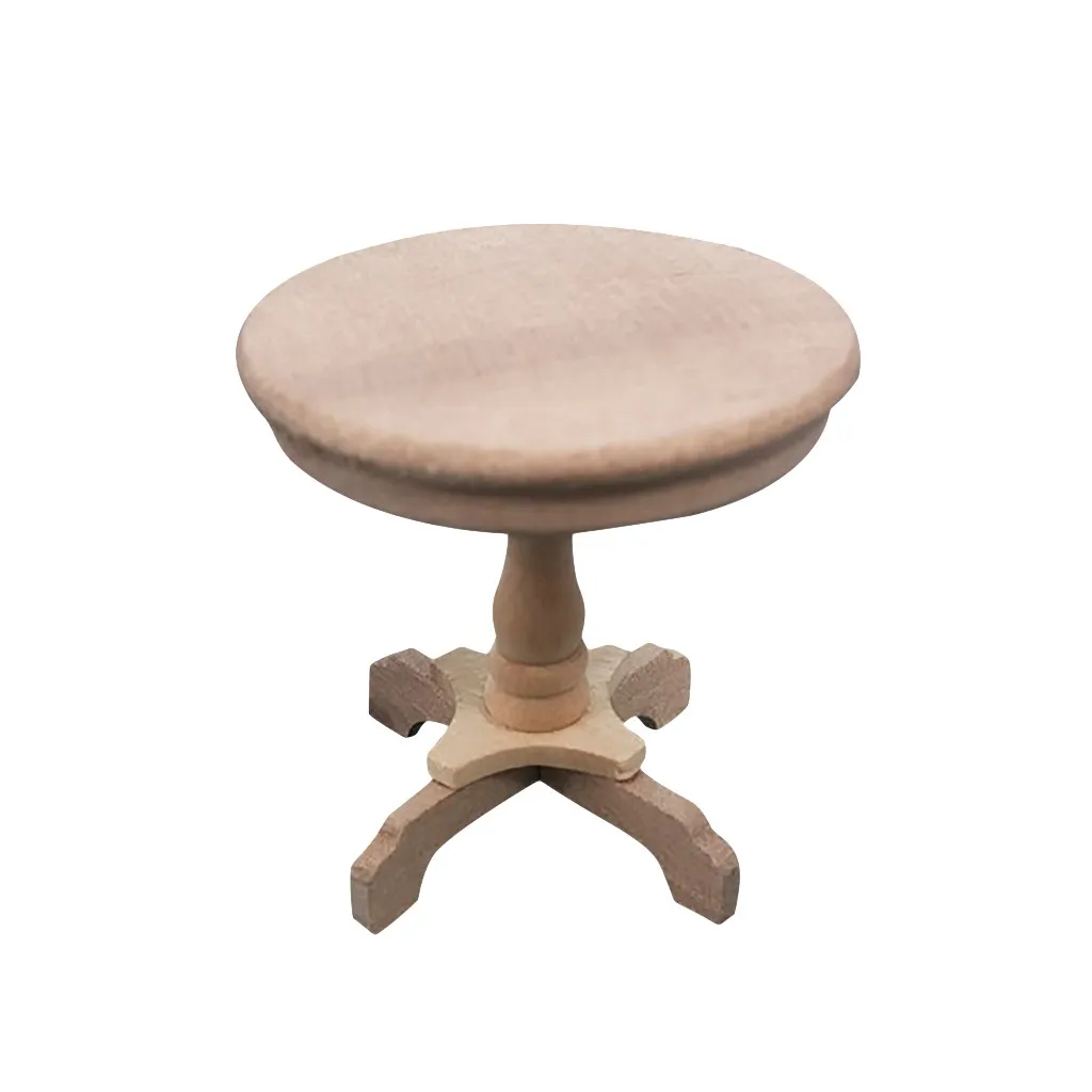 2019 New1:12 Dollhouse Furniture Miniature Wooden Round Side Table Kids Pretend Play Toy Simulation Room/Furniture |