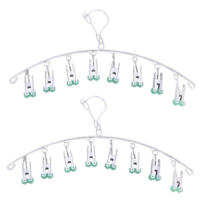

Stainless Steel Drying Hanger, Drip Hanger with 8 Clips For, Quickly Removes Clothes From Hanger-ABUX