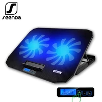 seenda cooling laptop stand with 2 fans usb cooling led screen cooling pad notebook stand for laptop