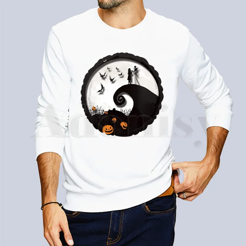 Джек Скеллингтон Кошмар перед Рождеством Харадзюку сплошной цвет толстовки для