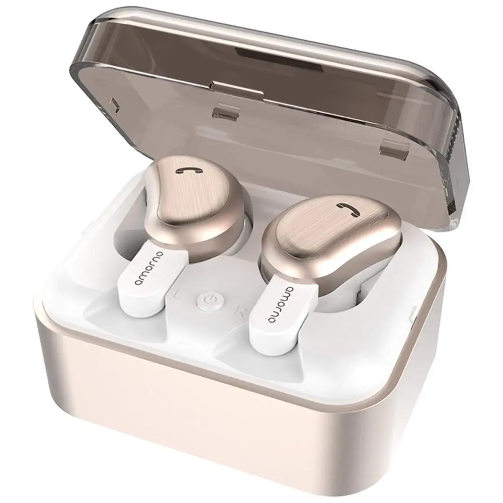 Gold TWS Bluetooth наушники мини беспроводные наушники спортивные наушники с шумоподавлением гарнитура с зарядным устройством для телефона 2 комплекта - Цвет: Gold