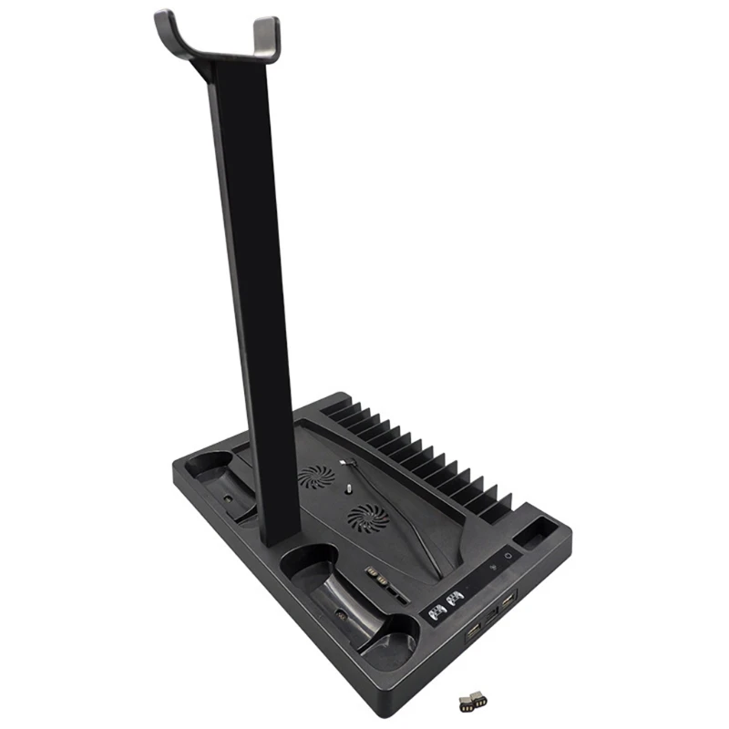

Multifunctional Cooling Stand Base Fan Cooler for PS5 Host with Headset Rack