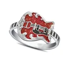 Готический Стиль творческий в стиле хип-хоп, панк Изысканный красный гитары сплава кольцо для ключей Для мужчин День рождения Банкетный ювелирные изделия