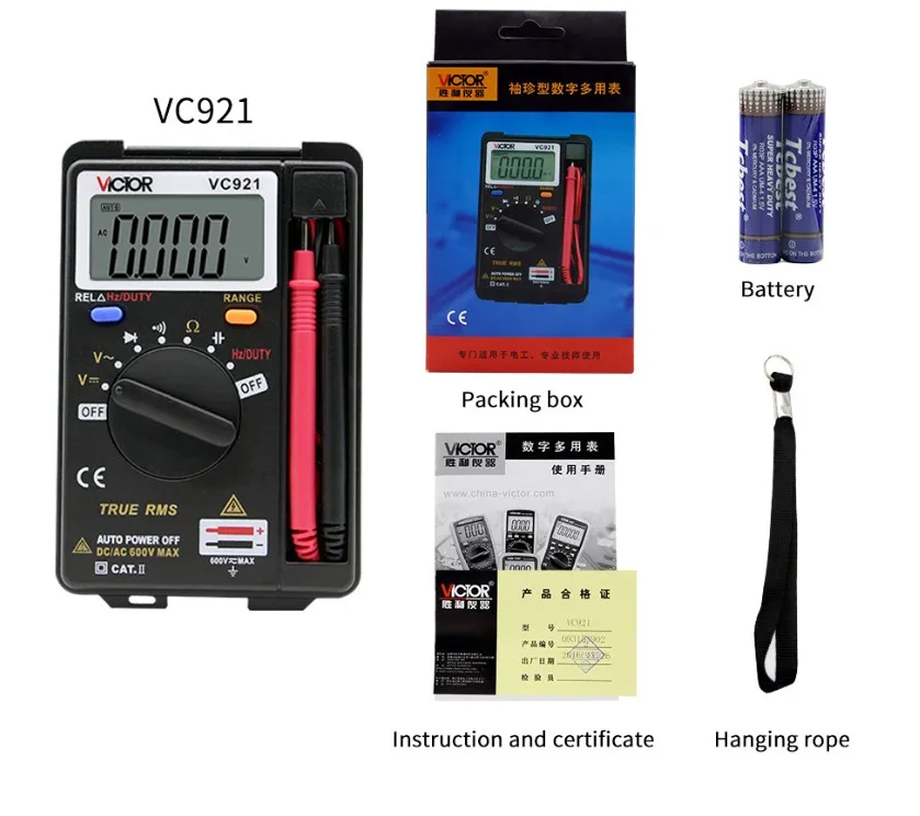 SNAKOL VC921 3 3/4 DMM Встроенный персональный мини цифровой мультиметр Ручной Карманный