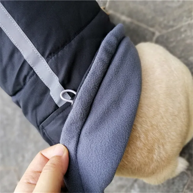 Зимняя одежда для собак светоотражающая куртка крупных флисовая подкладка с