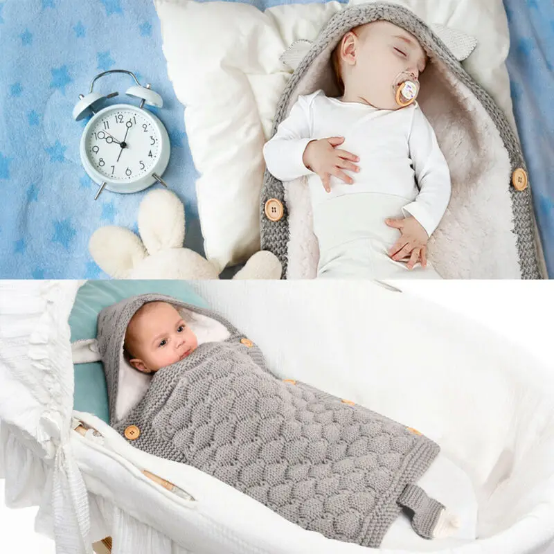 

Детское весенне-осеннее модное одеяло Pudcoco для новорожденных малышей вязаное крючком зимнее теплое Пеленальное Одеяло спальные мешки