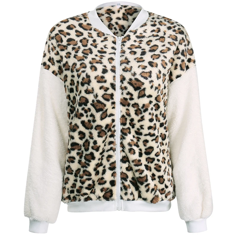 

2020 Fall Winter Hot Selling Europe America Hot Women's Fashion Temperament Leopard Print Long Sleeve Jacket Female Coat