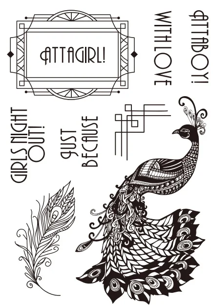 Павлин прозрачный силиконовый резиновый штамп печать DIY Скрапбукинг Фотоальбом