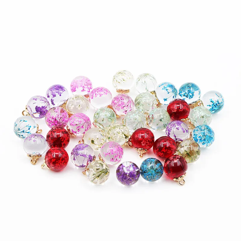 6 шт цветные кристально чистые стеклянные шариковые пуговицы цветок