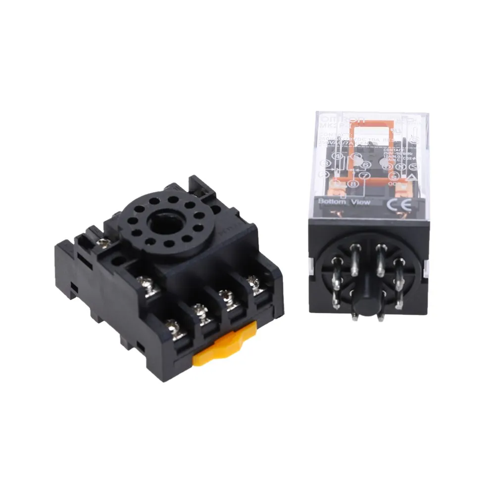 MK2P-I MK2P промежуточное реле маленькие электромагнитные реле DC12V DC24V AC110V AC220V с базой 8PIN