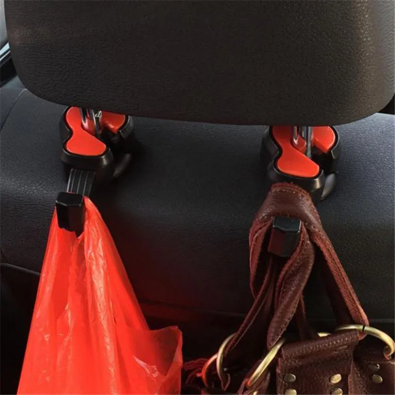 

2PCS Car Headrest Hook Seat Back Hanger for Bag Handbag Purse Grocery Cloth Portable Multifunction Clips Car Styling