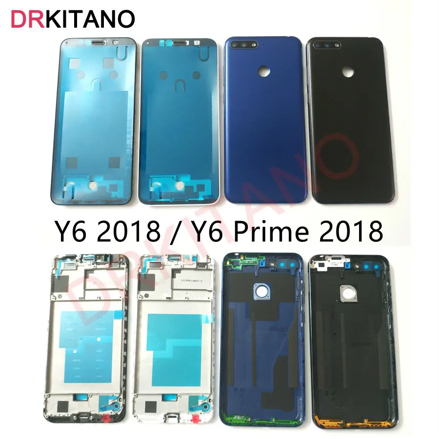 Для huawei Y6 Задняя крышка батареи задняя дверь Корпус чехол средняя рамка Y6 Prime передняя рамка экран рамка Шасси