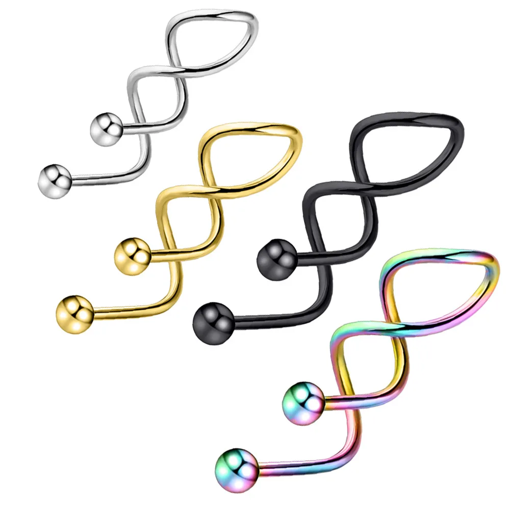 

Кольцо спиральное из хирургической стали 316L для пирсинга тела 14 г