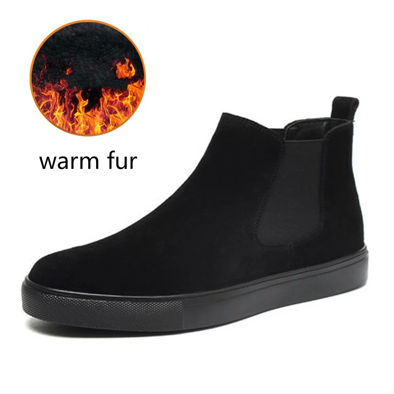 Большие размеры мужские повседневные теплые зимние ботинки зимняя обувь из