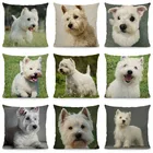 Наволочка с принтом в виде собаки, 45x45 см, DWG052