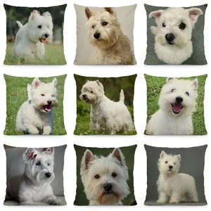 Наволочка с принтом в виде собаки, 45x45 см, DWG052