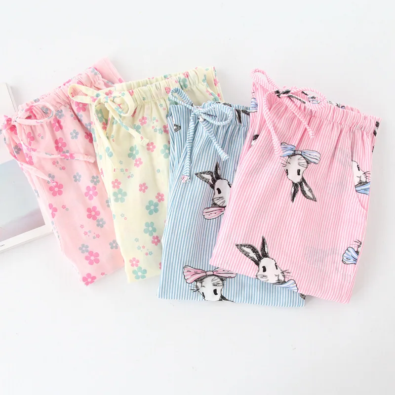 Мягкий хлопок пижамные штаны в клетку для Для женщин дома домашние Пижама газ