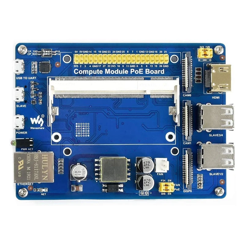 Плата расширения вычислительного модуля несколько интерфейсов на борту с Poe Ethernet