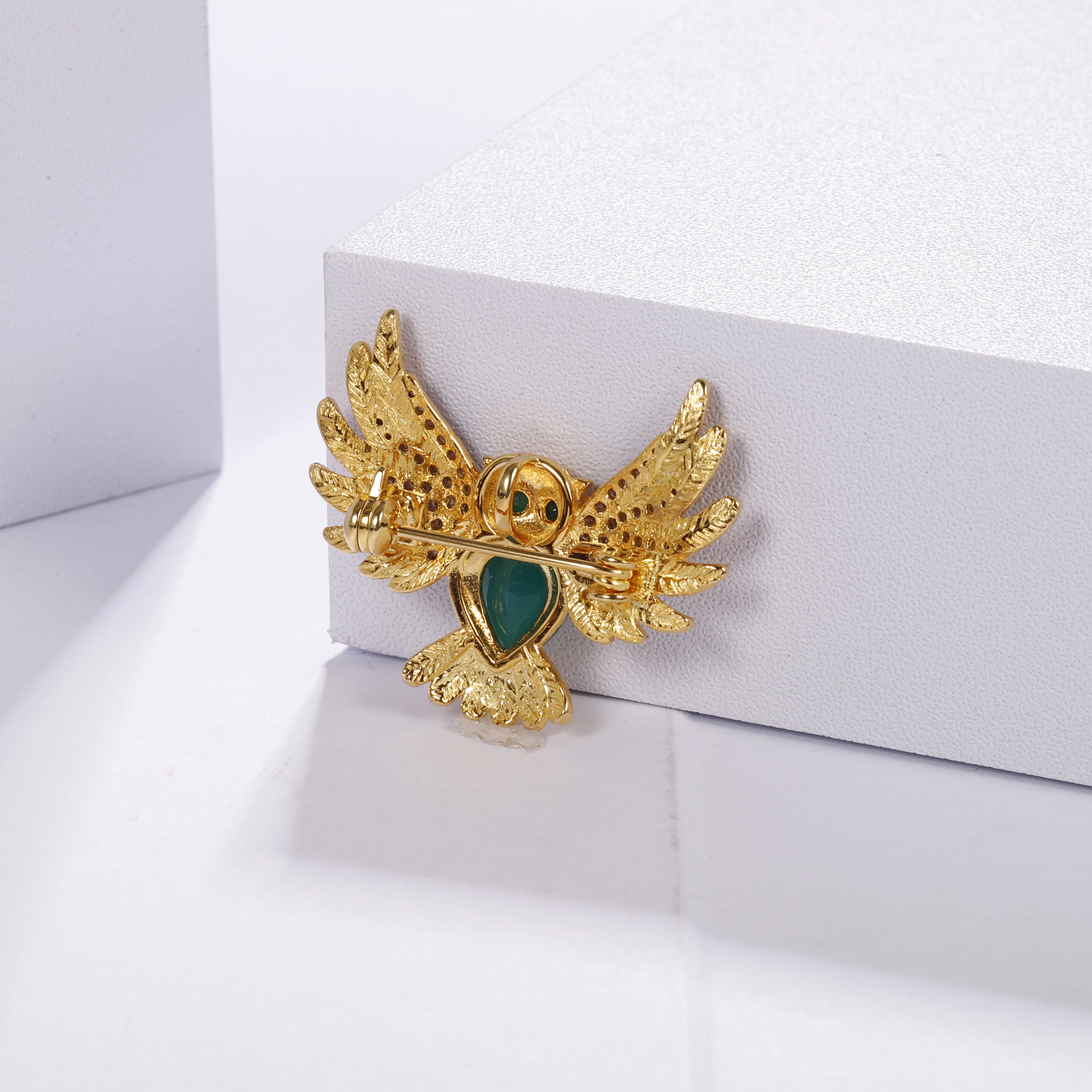 Женская Брошь с драгоценным камнем зеленого Агата|Украшения для волос броши и украшения тела| |