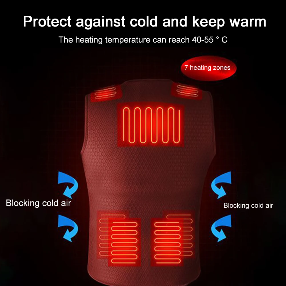 

Men Women Hiking Camping Electric Heating Vest Clothing Thermal Outdoor Sports Skiing Flexible Winter Comfortable USB Charging