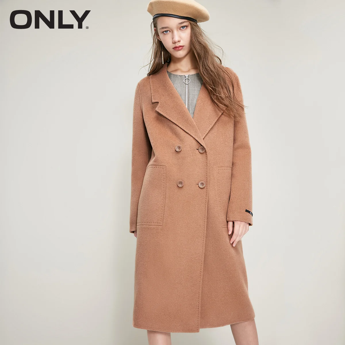 Только 2018 Женское зимнее длинное двухстороннее шерстяное пальто | 11834S504|Женские