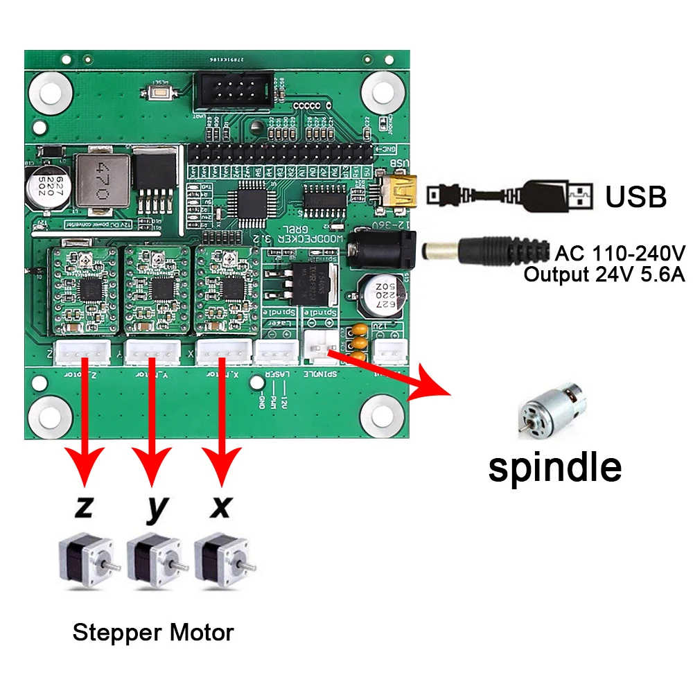 DIY CNC Router Kit 2-in-1 Mini Engraving Machine PCB PVC Plastic Acrylic Wood Carving Milling with ER11 Collet | Инструменты