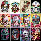 HUACAN 5D DIY алмазная живопись череп цветок полностью квадратная Алмазная вышивка Пейзаж Вышивка крестом мозаика продажа домашнее украшение