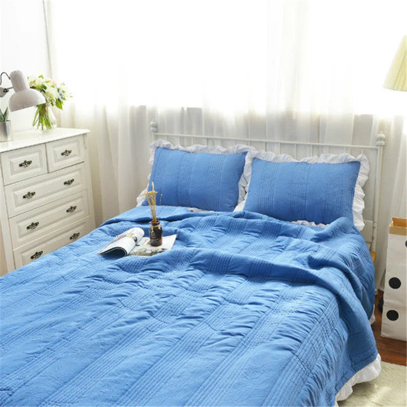 Корейская версия постельного белья из потертого хлопка простыня наволочки 2/3 шт.