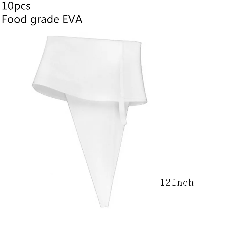 10pcs white 10/100/200/300PCs Disposable Pastry Bag Icing Piping Cake Pastry Cupcake Decor Bags Fondant Cake Cream Pastry Tip Baking Tools - Color: 10pcs white